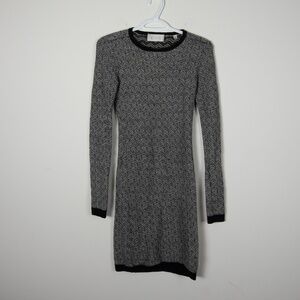 ALC A.L.C. Wool Sweater Dress Black White Knit XS